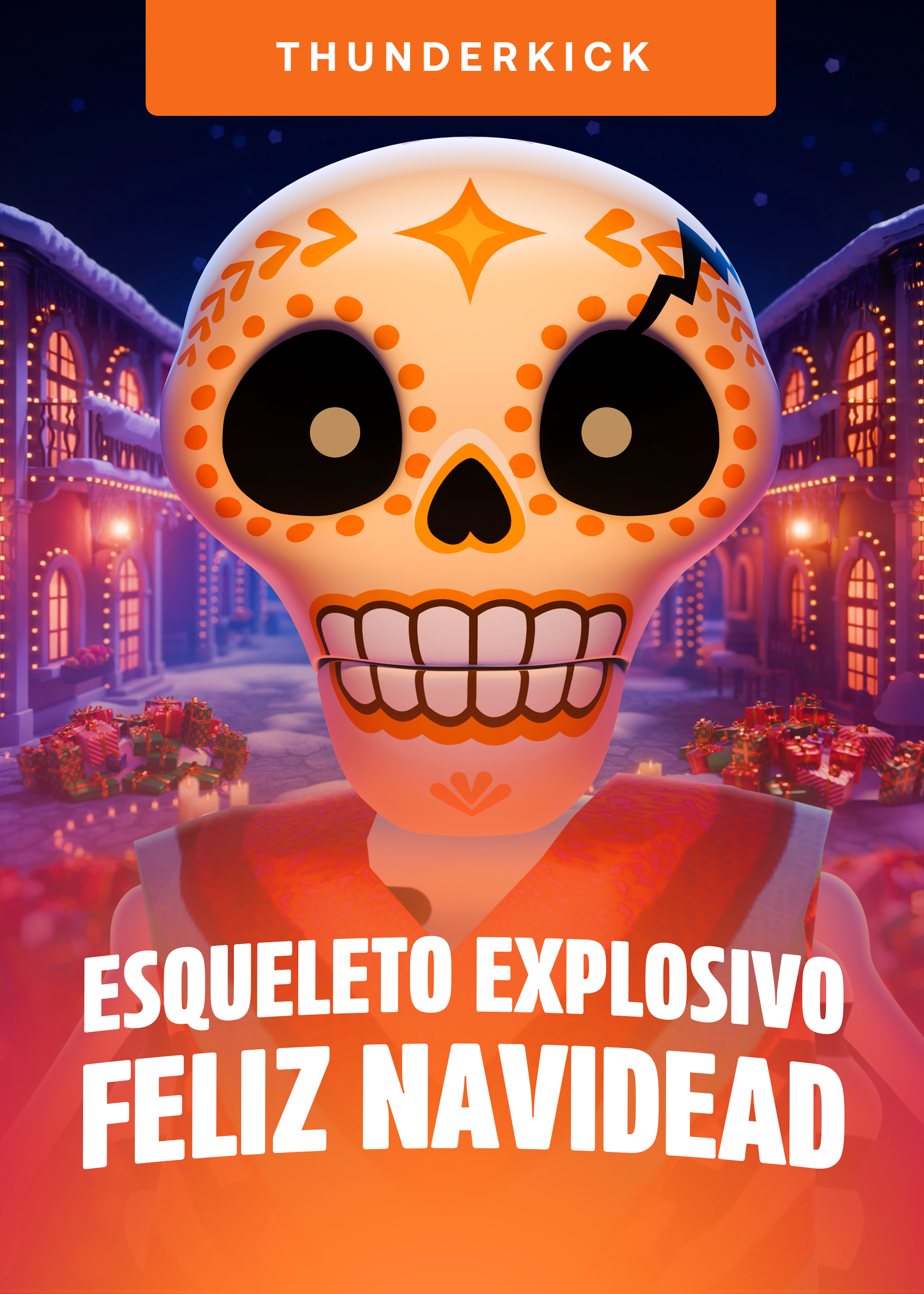 Esqueleto Explosivo Feliz Navidead